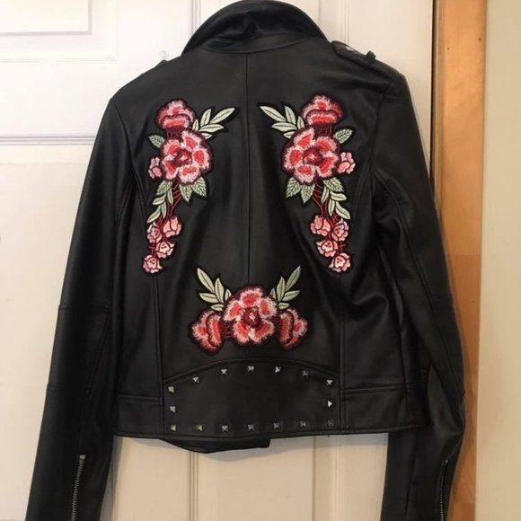FAUX LEATHER JACKET EMBROIDERED - Picture 2 of 3
